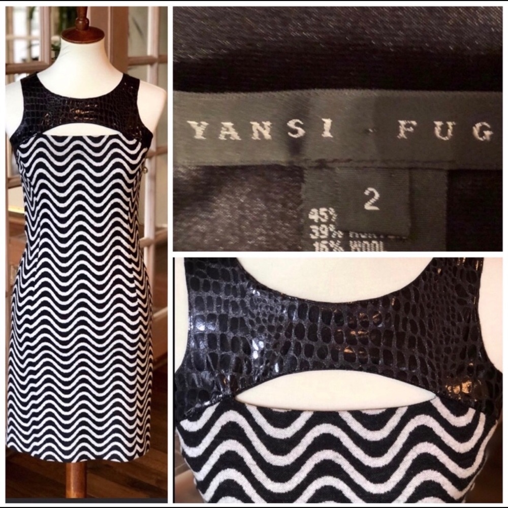 Yansi Fugel sz 2 wool blend sleeveless dress